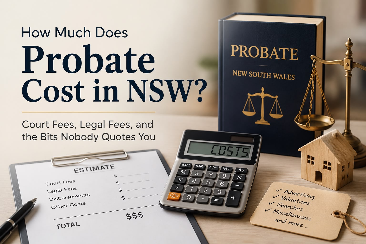 How Much Does Probate Cost in NSW? Court Fees, Legal Fees and the Bits Nobody Quotes You